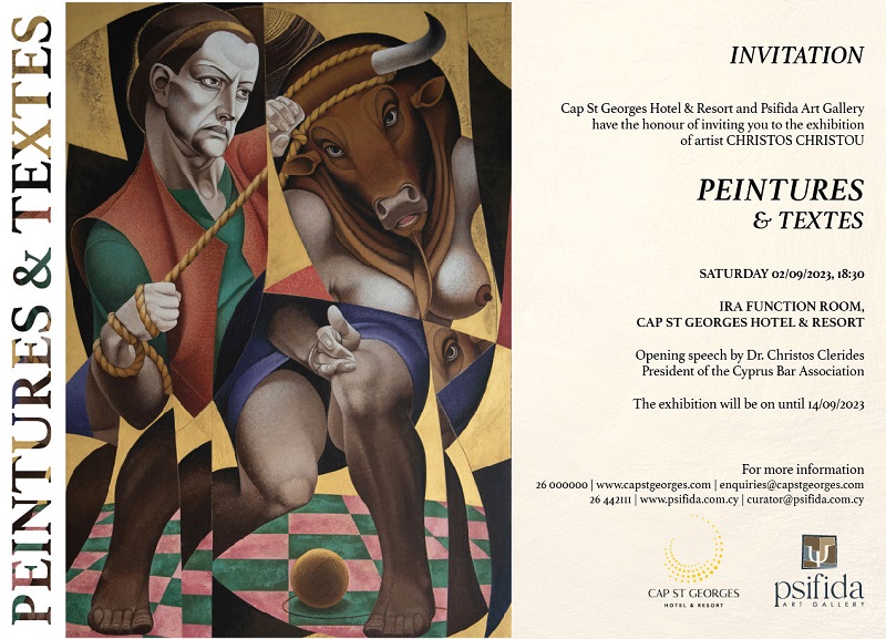 Invitation: Peintures & Textes, Saturday 2/9/2023, 18:30, Cap St Georges Hotel & Resort